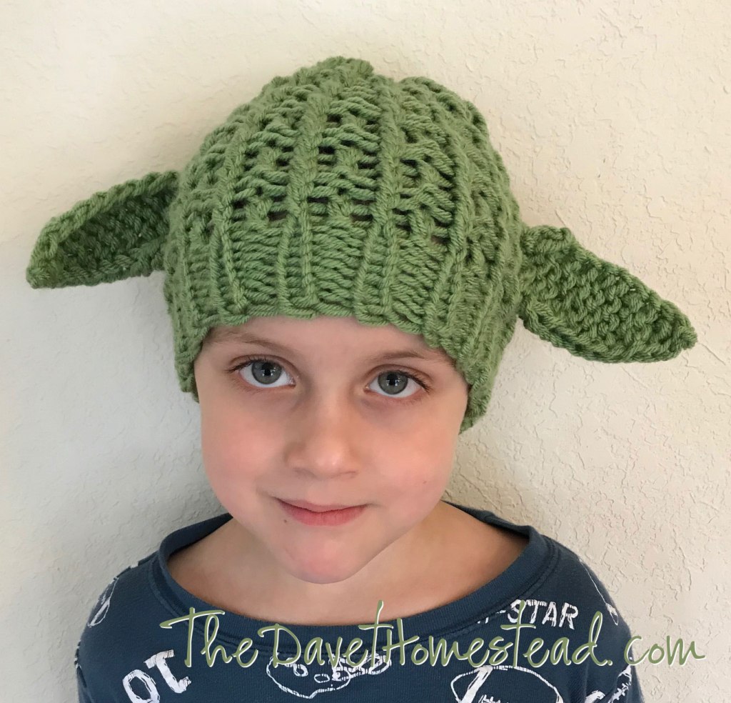 Loom Knitted Yoda Hat